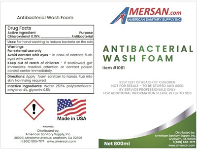 Label (01b Lbl 1081 Antibacterial Wash Foam 800ml)